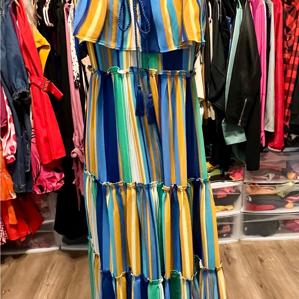 Colorful Striped Maxi Dress